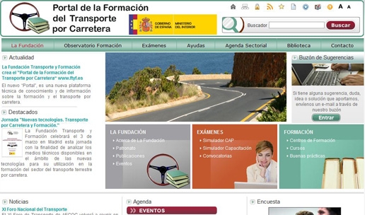 Un vistazo a la web de la FundaciÃ³n Transporte y FormaciÃ³n 